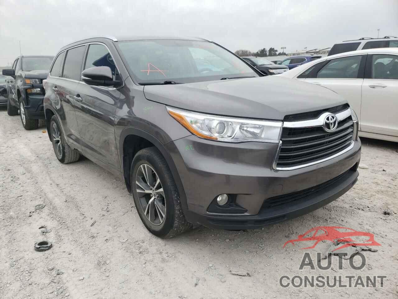 TOYOTA HIGHLANDER 2016 - 5TDJKRFH9GS344997