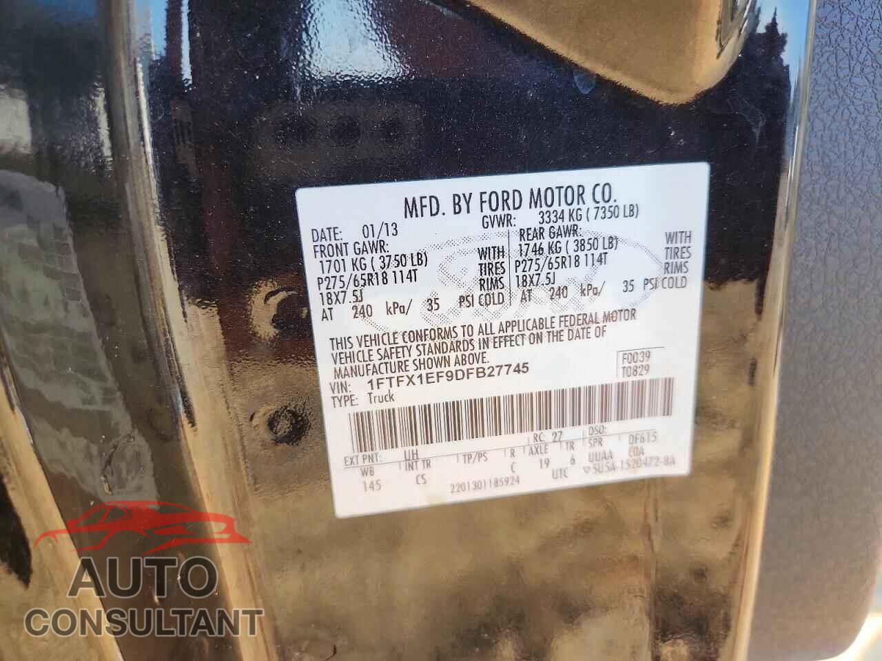 FORD F150 2013 - 1FTFX1EF9DFB27745