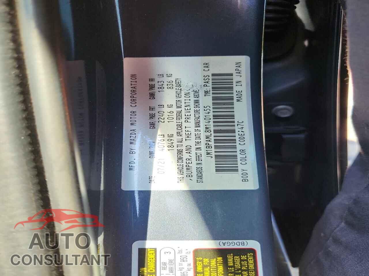 MAZDA 3 2021 - JM1BPAML8M1401455