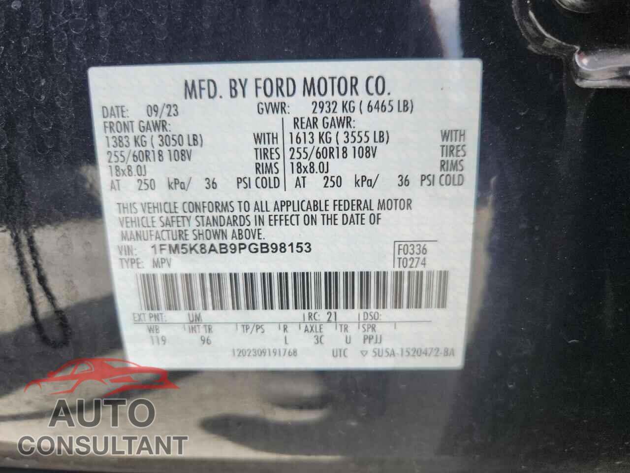 FORD EXPLORER 2023 - 1FM5K8AB9PGB98153