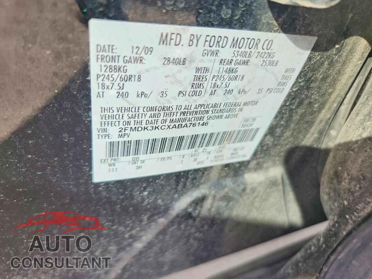 FORD EDGE 2010 - 2FMDK3KCXABA76146