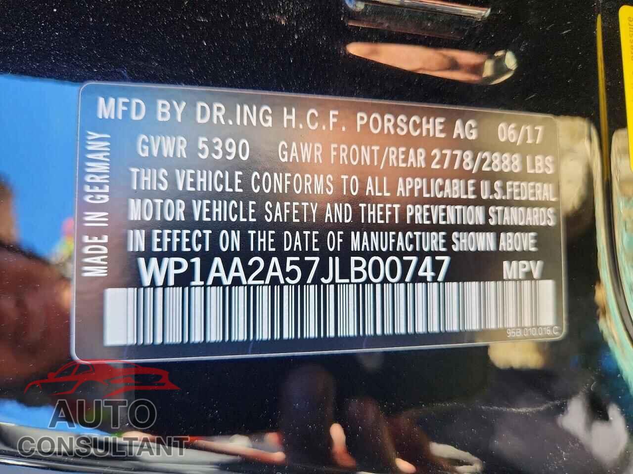 PORSCHE MACAN 2018 - WP1AA2A57JLB00747