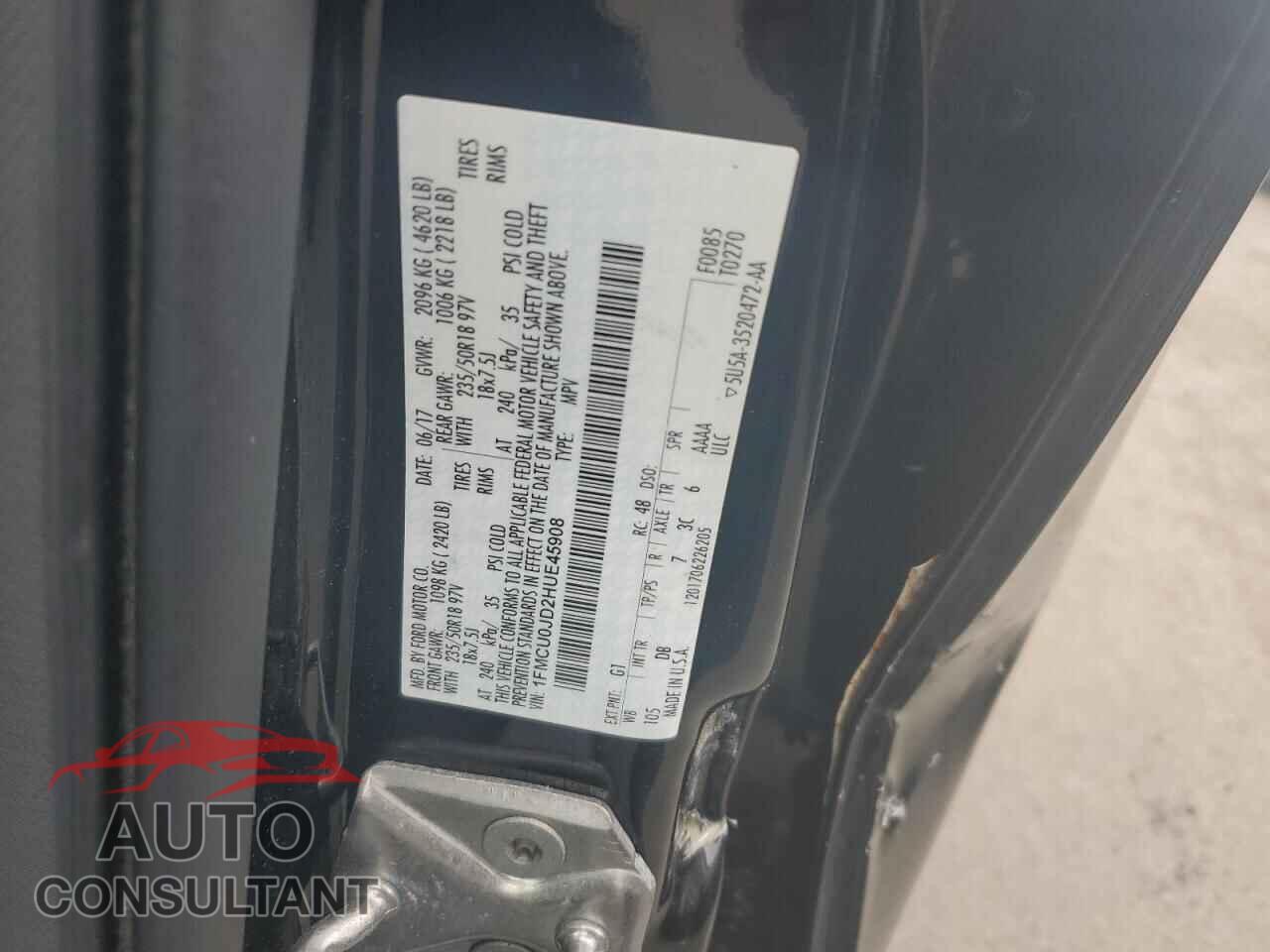 FORD ESCAPE 2017 - 1FMCU0JD2HUE45908