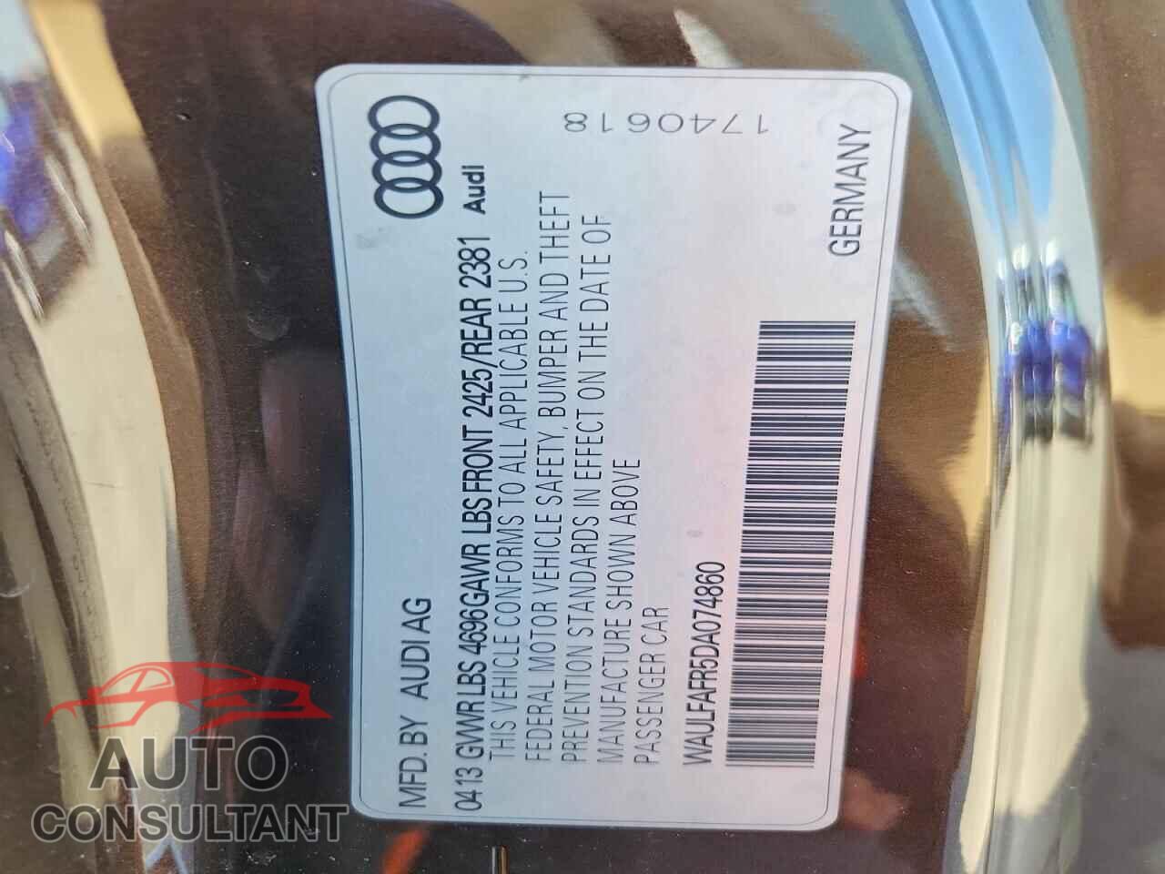 AUDI A5 2013 - WAULFAFR5DA074860