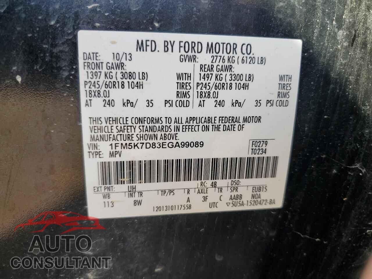 FORD EXPLORER 2014 - 1FM5K7D83EGA99089