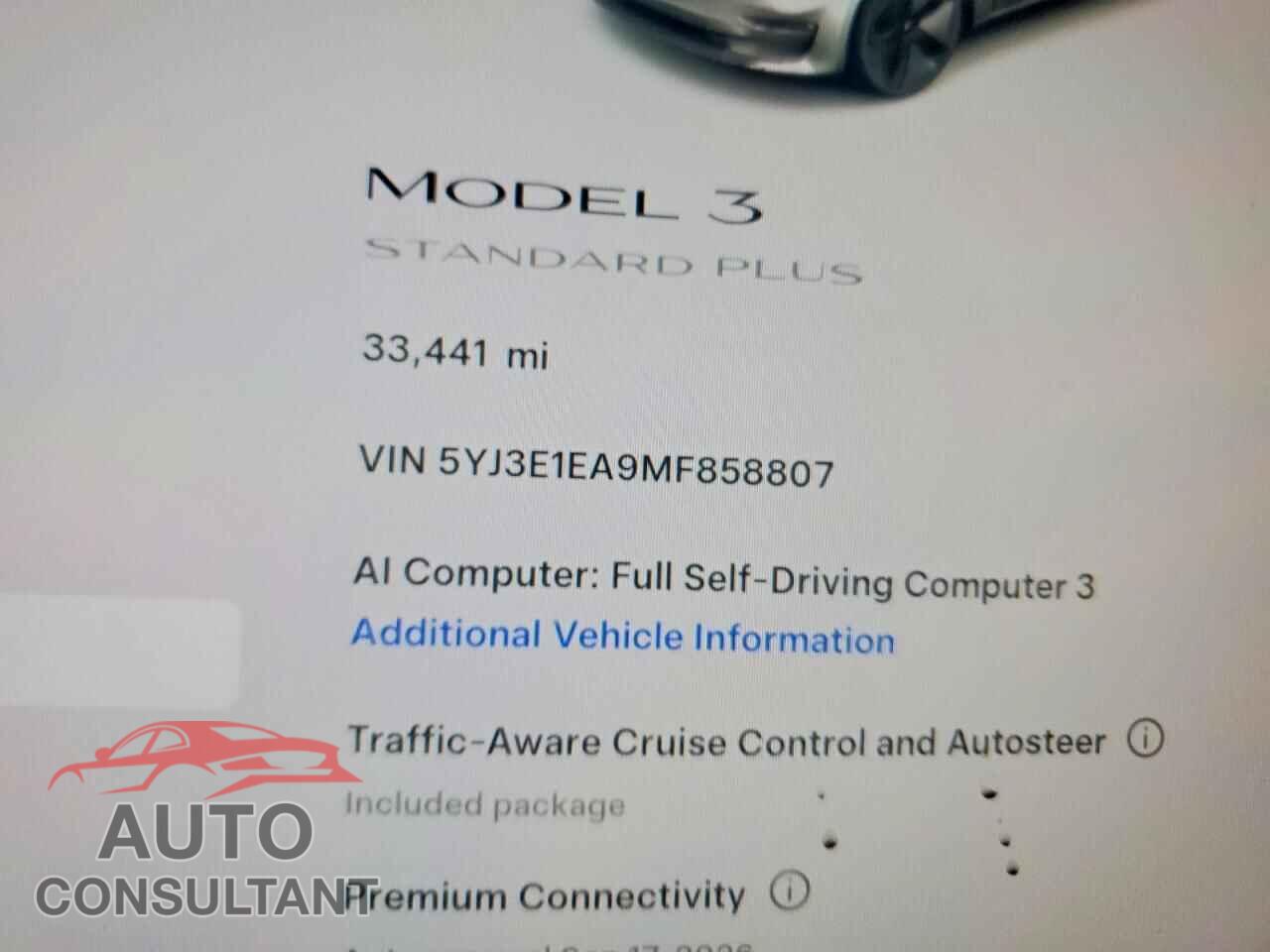 TESLA MODEL 3 2021 - 5YJ3E1EA9MF858807