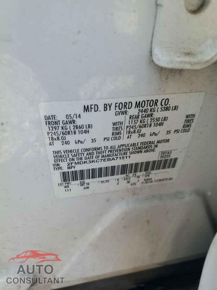 FORD EDGE 2014 - 2FMDK3KC7EBA71511