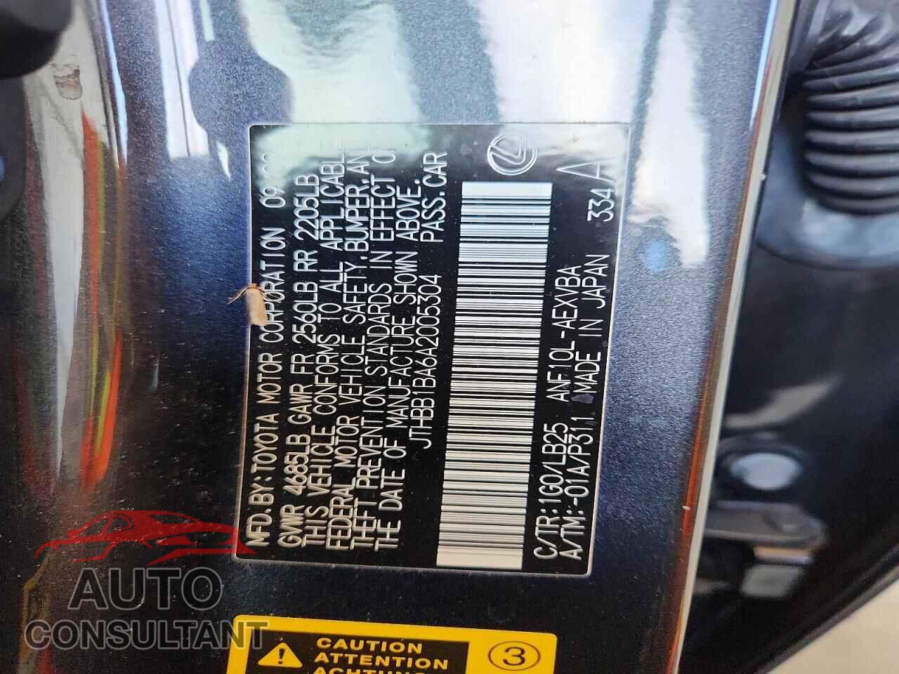 LEXUS HS 2010 - JTHBB1BA6A2005304