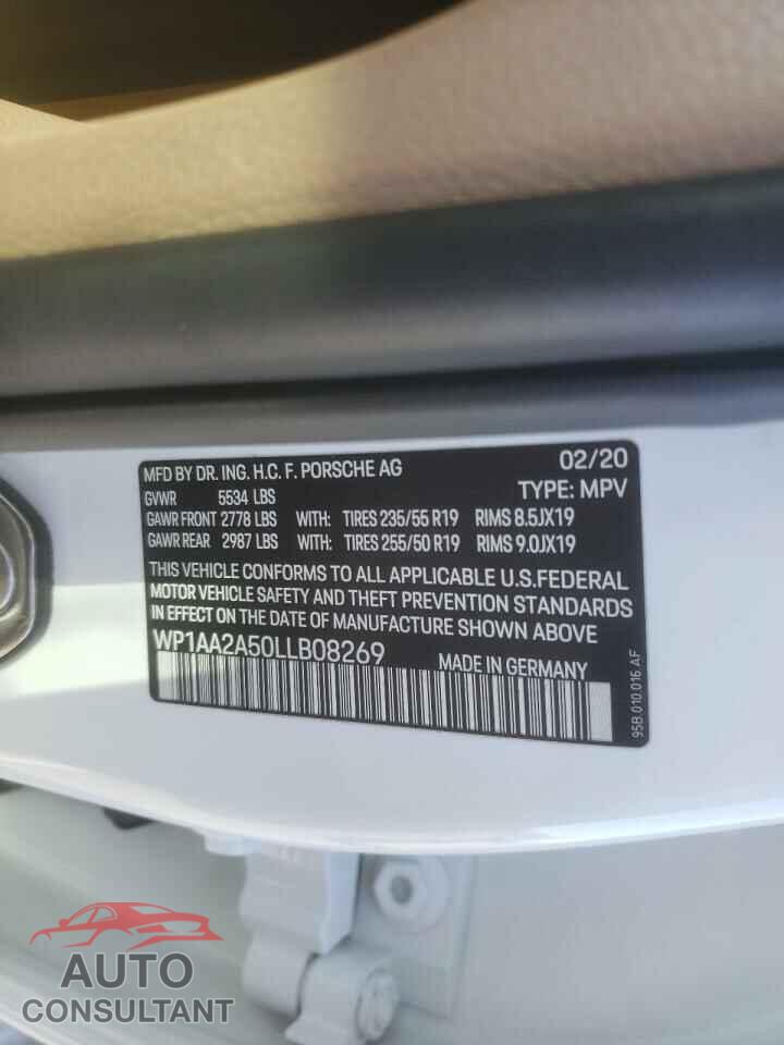 PORSCHE MACAN 2020 - WP1AA2A50LLB08269