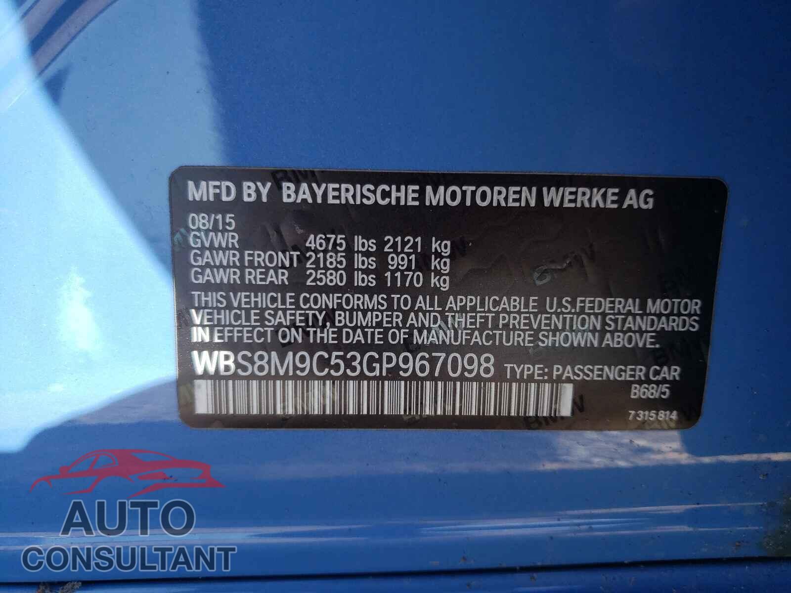 BMW M3 2016 - WBS8M9C53GP967098