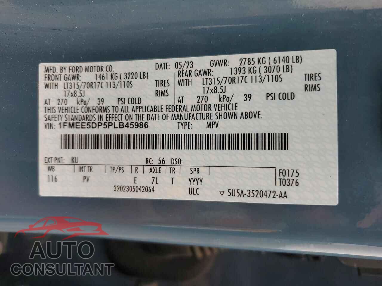 FORD BRONCO 2023 - 1FMEE5DP5PLB45986