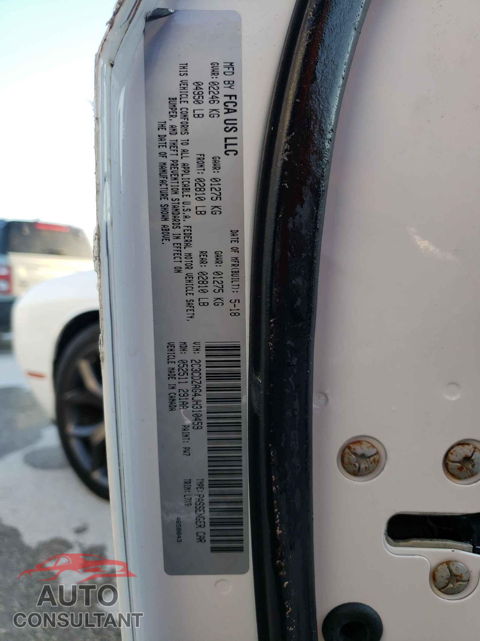DODGE CHALLENGER 2018 - 2C3CDZAG4JH310459