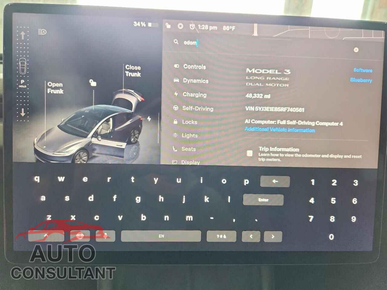 TESLA MODEL 3 2024 - 5YJ3E1EB5RF740561