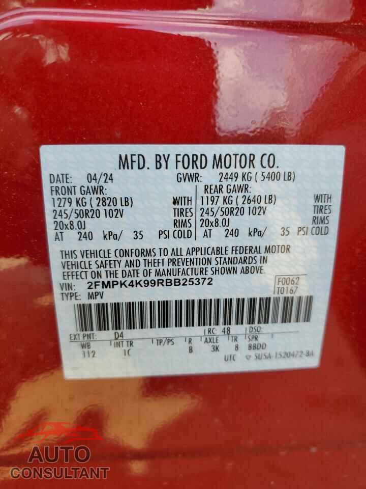 FORD EDGE 2024 - 2FMPK4K99RBB25372