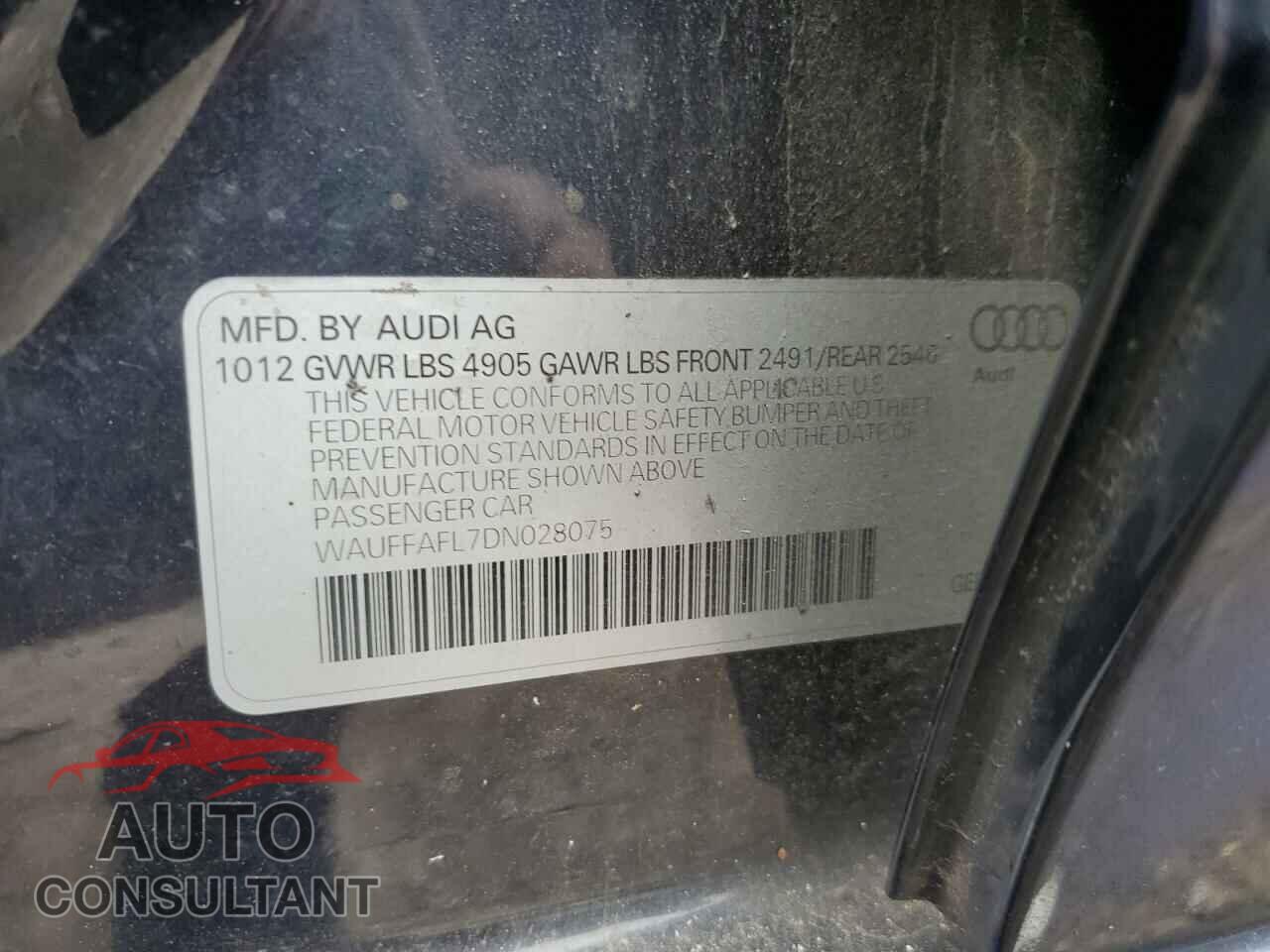 AUDI A4 2013 - WAUFFAFL7DN028075