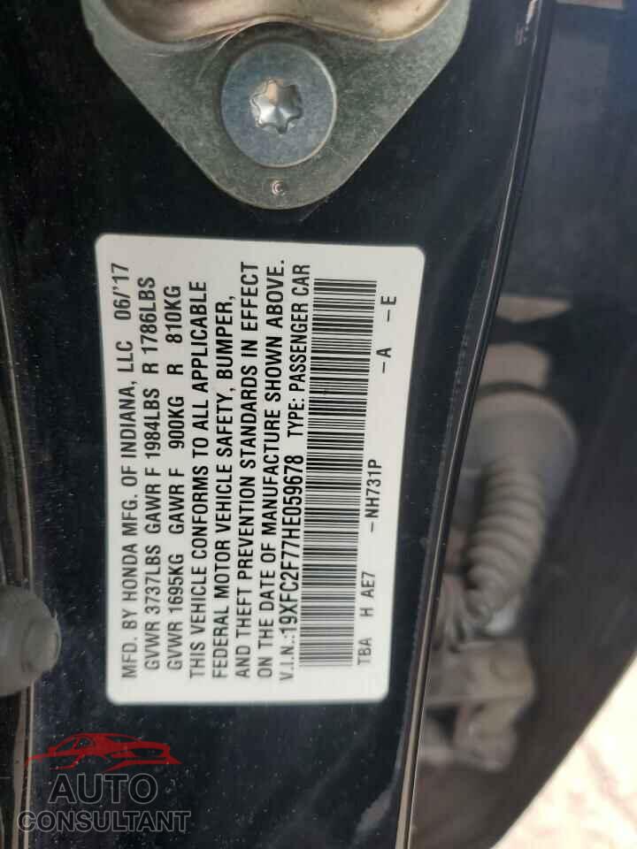 HONDA CIVIC 2017 - 19XFC2F77HE059678