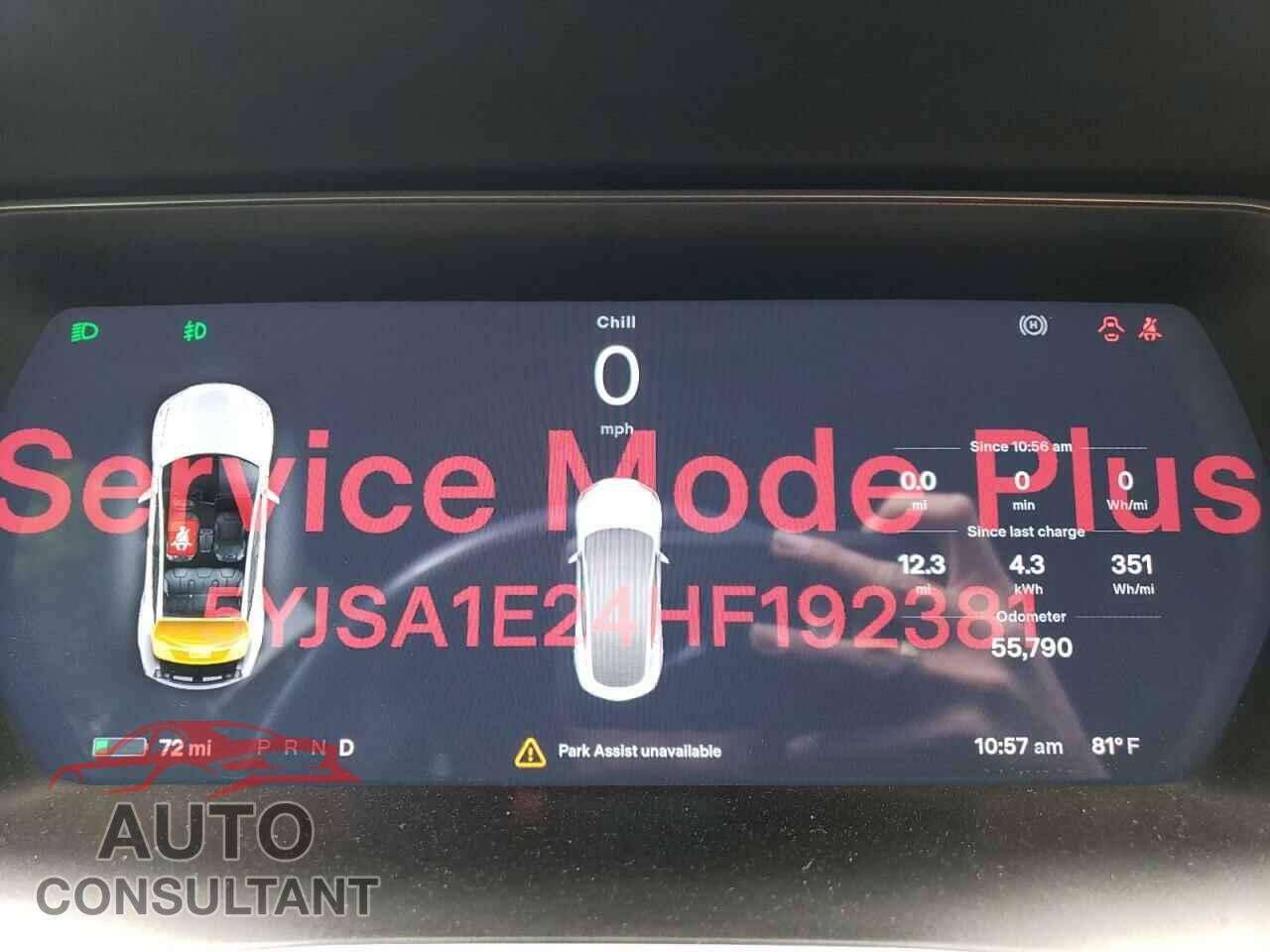 TESLA MODEL S 2017 - 5YJSA1E24HF192381