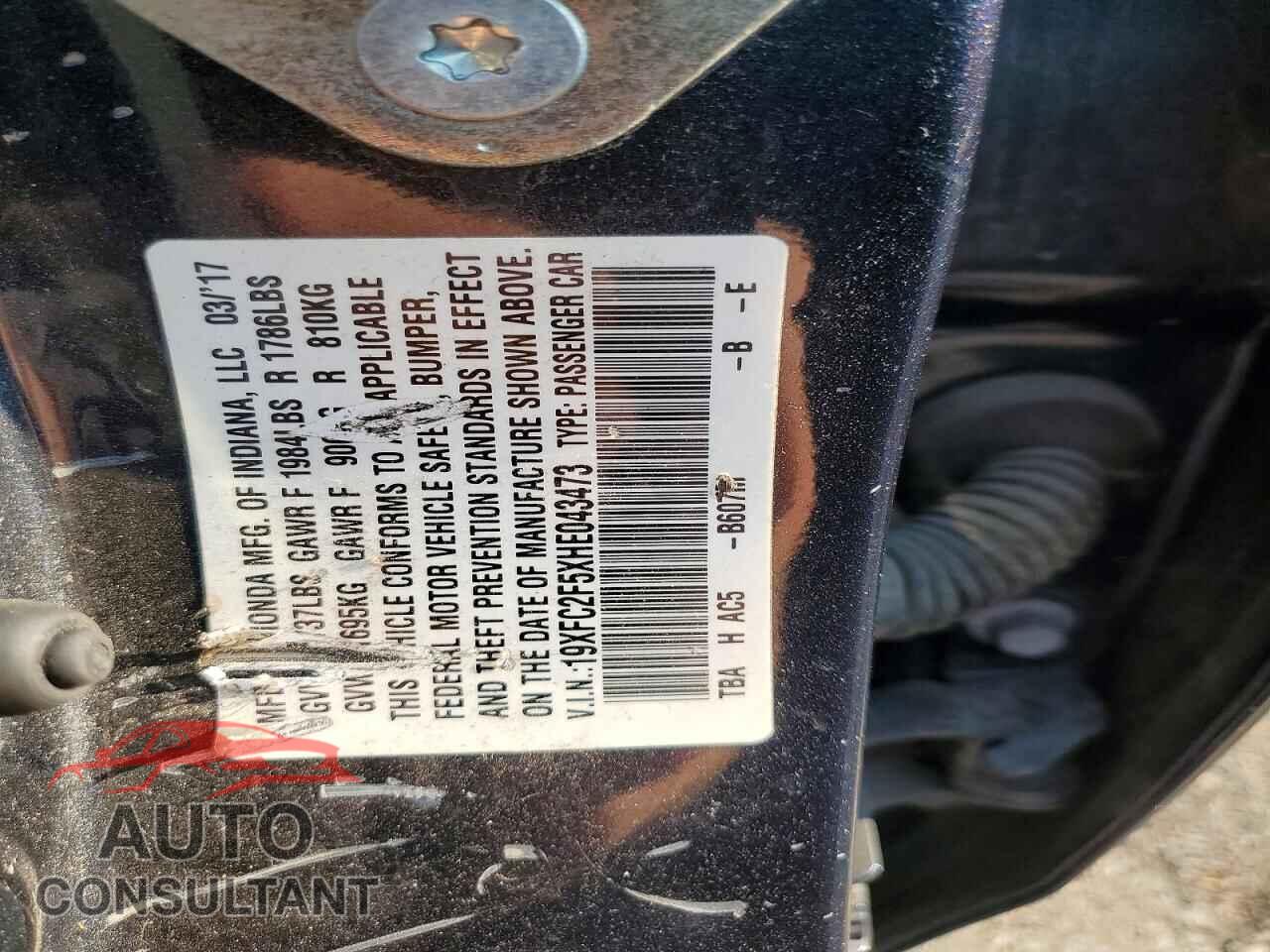 HONDA CIVIC 2017 - 19XFC2F5XHE043473