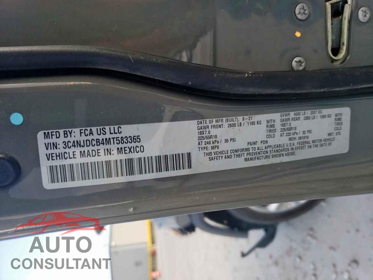 JEEP COMPASS 2021 - 3C4NJDCB4MT583365