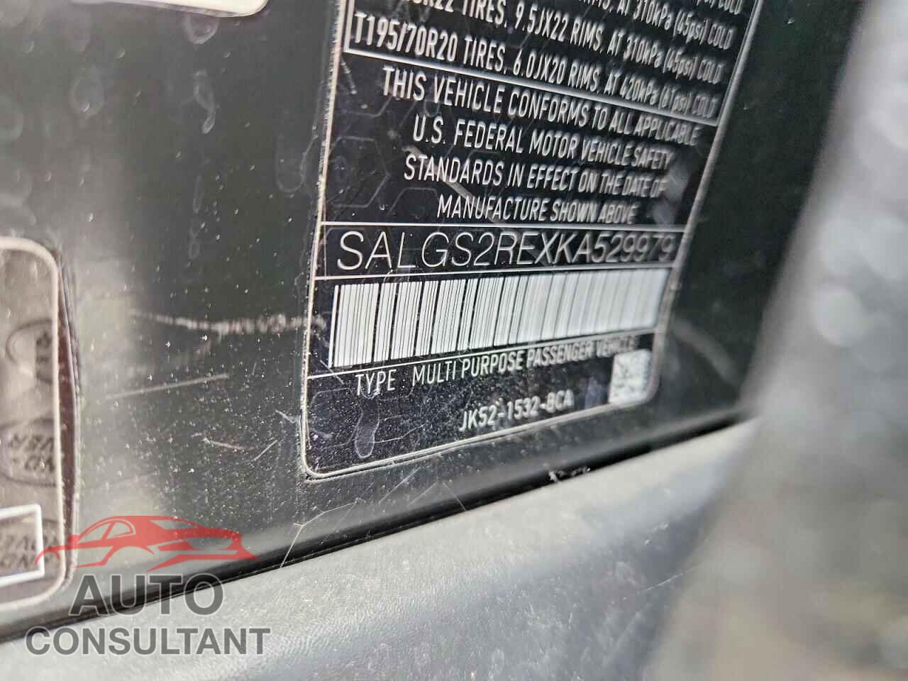 LAND ROVER RANGEROVER 2019 - SALGS2REXKA529979