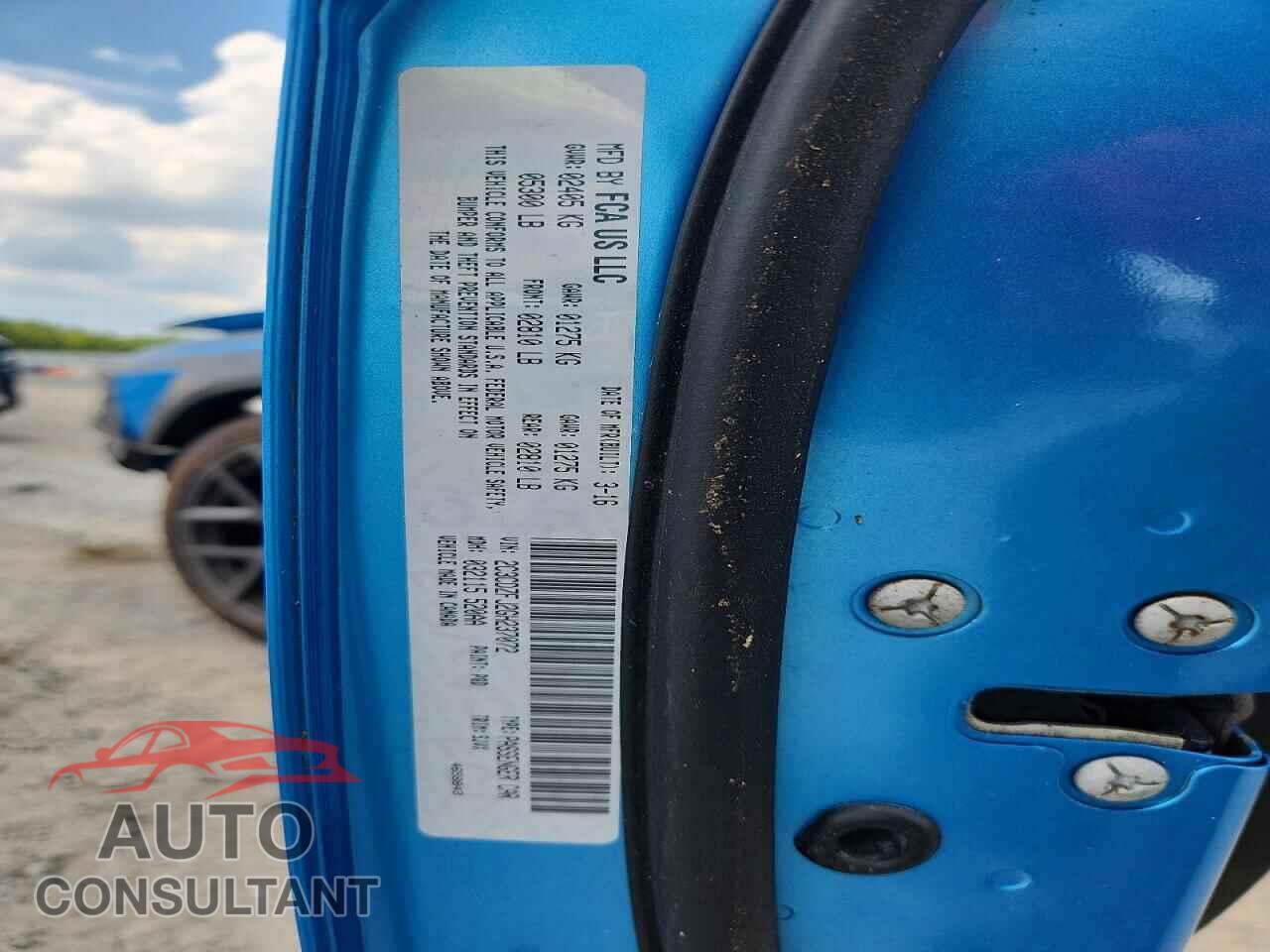 DODGE CHALLENGER 2016 - 2C3CDZFJ2GH237072