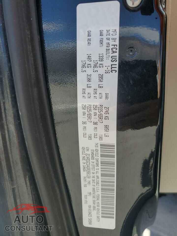 DODGE CARAVAN 2016 - 2C4RDGCG4GR266120