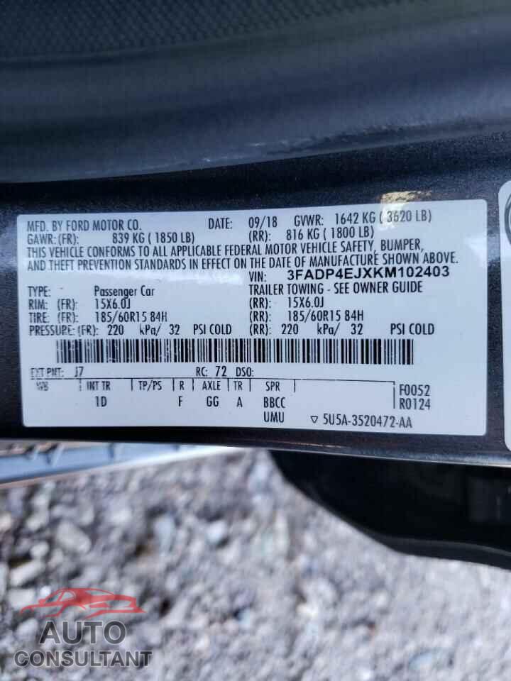 FORD FIESTA 2019 - 3FADP4EJXKM102403
