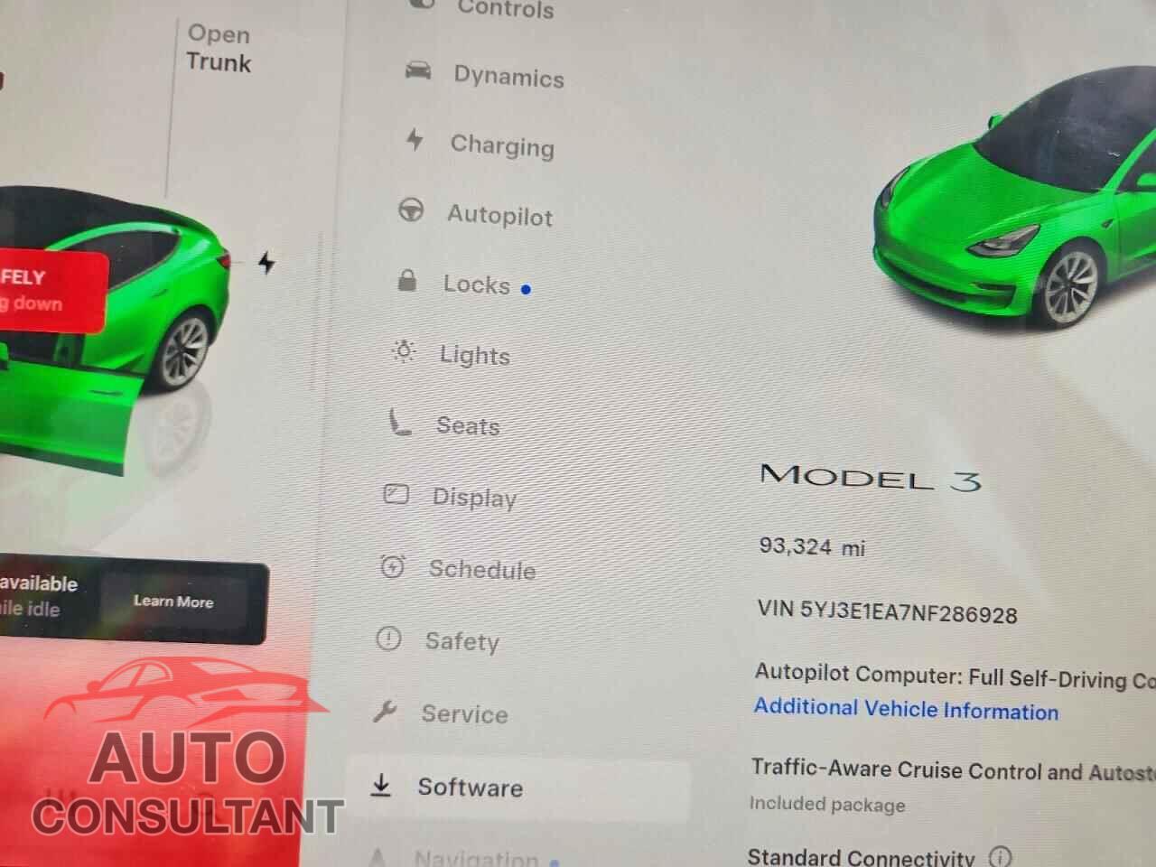 TESLA MODEL 3 2022 - 5YJ3E1EA7NF286928