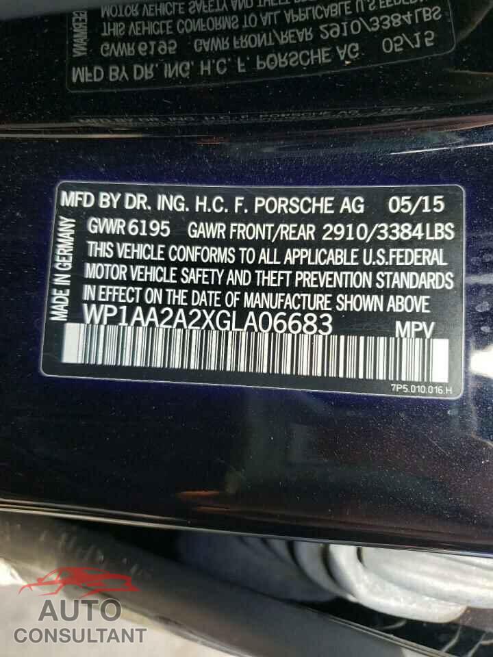 PORSCHE CAYENNE 2016 - WP1AA2A2XGLA06683