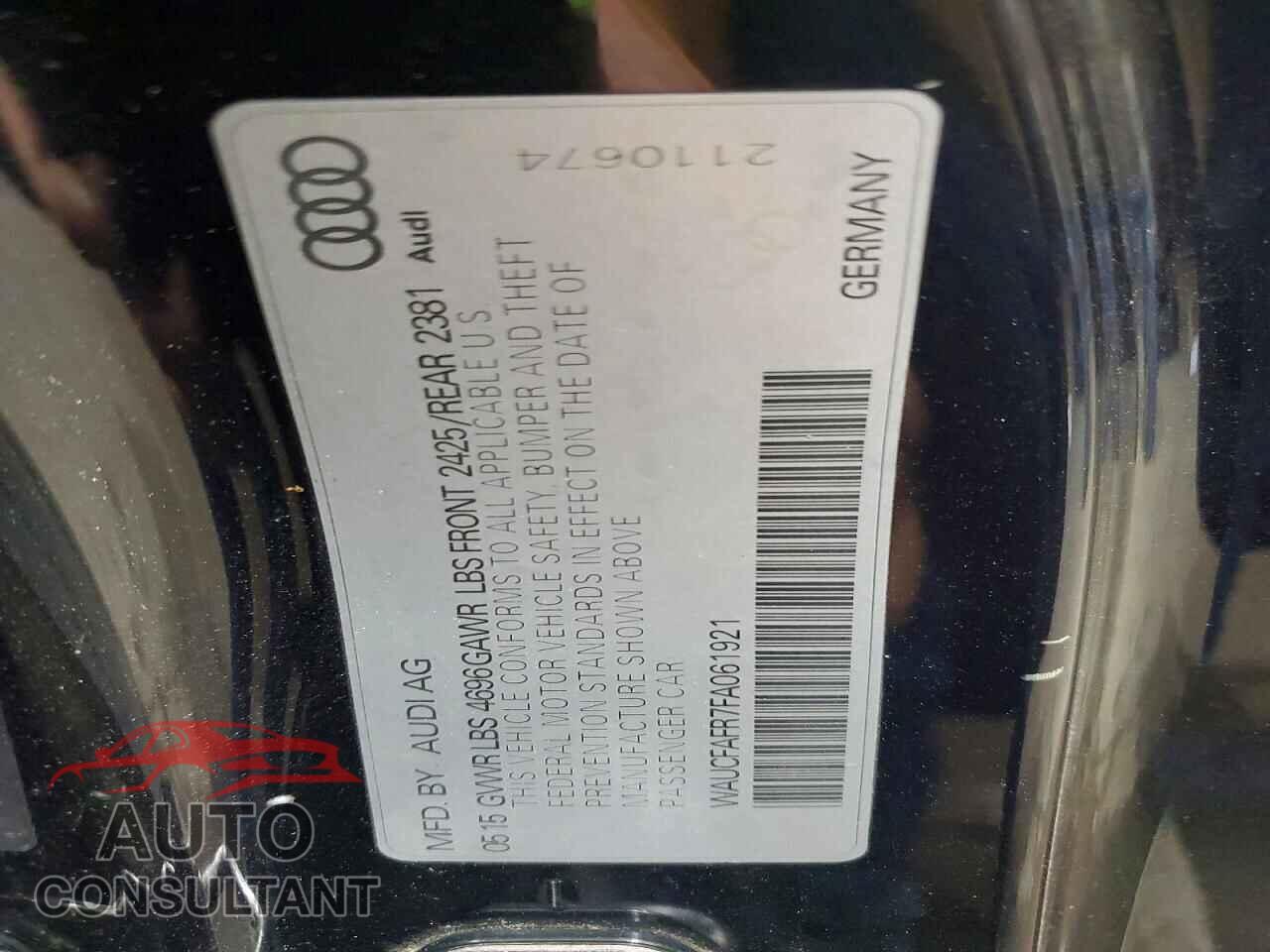 AUDI A5 2015 - WAUCFAFR7FA061921