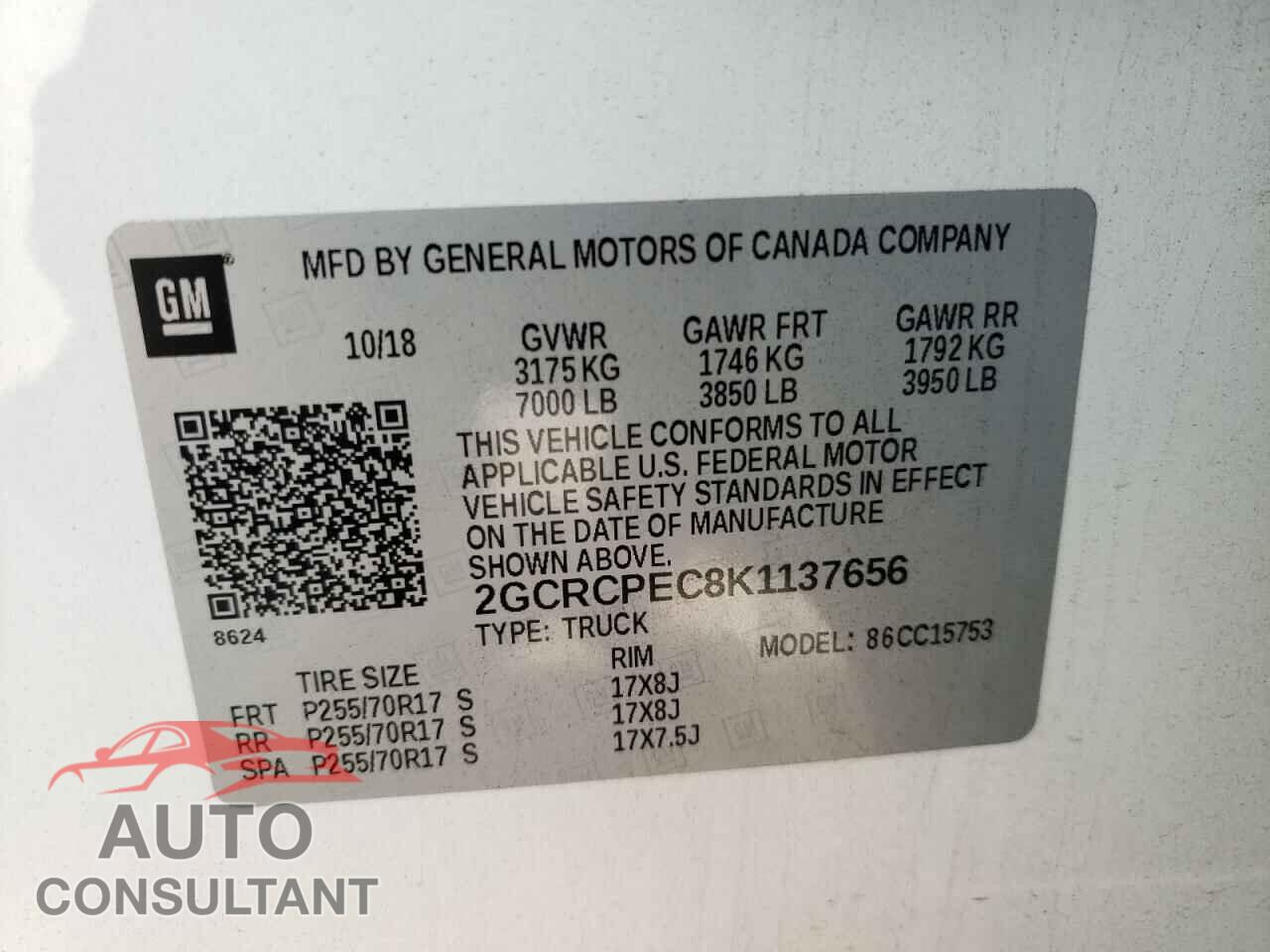 CHEVROLET SILVERADO 2019 - 2GCRCPEC8K1137656