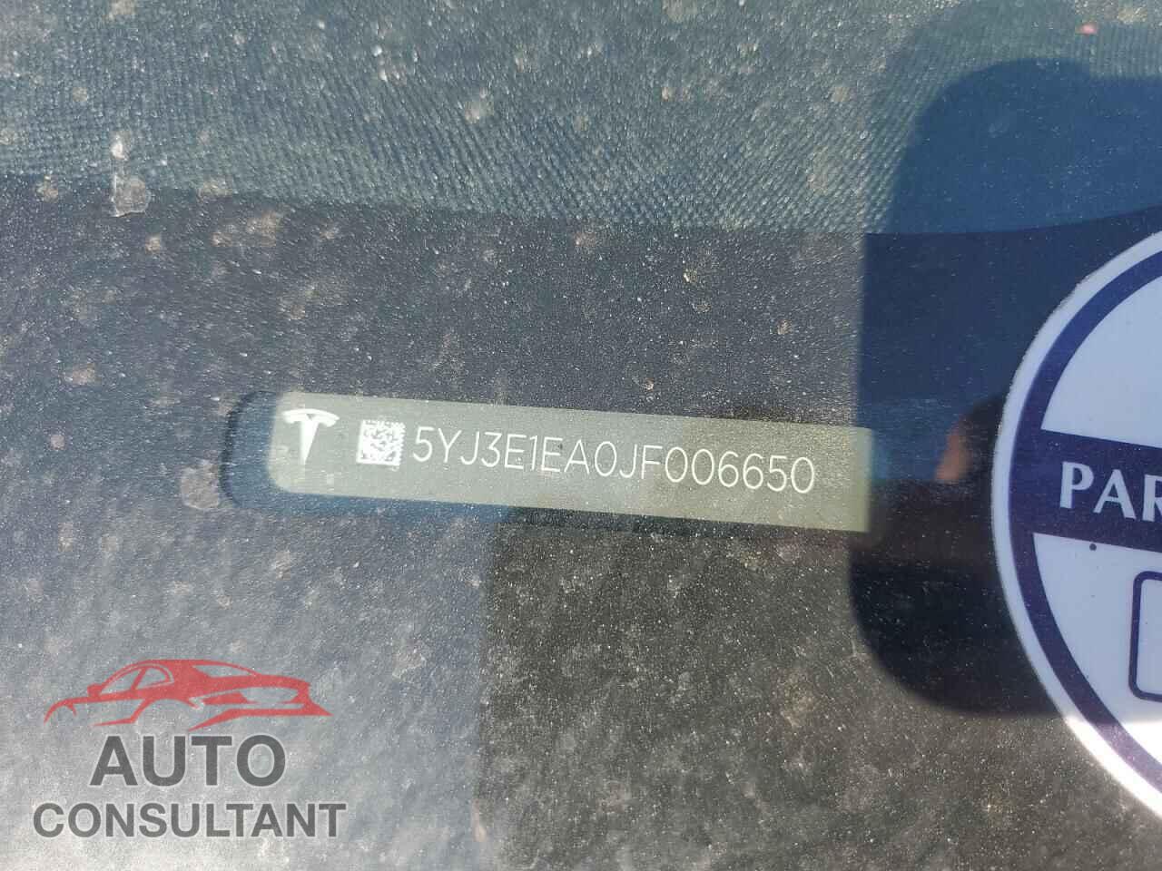 TESLA MODEL 3 2018 - 5YJ3E1EA0JF006650