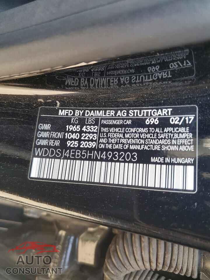 MERCEDES-BENZ CLA-CLASS 2017 - WDDSJ4EB5HN493203