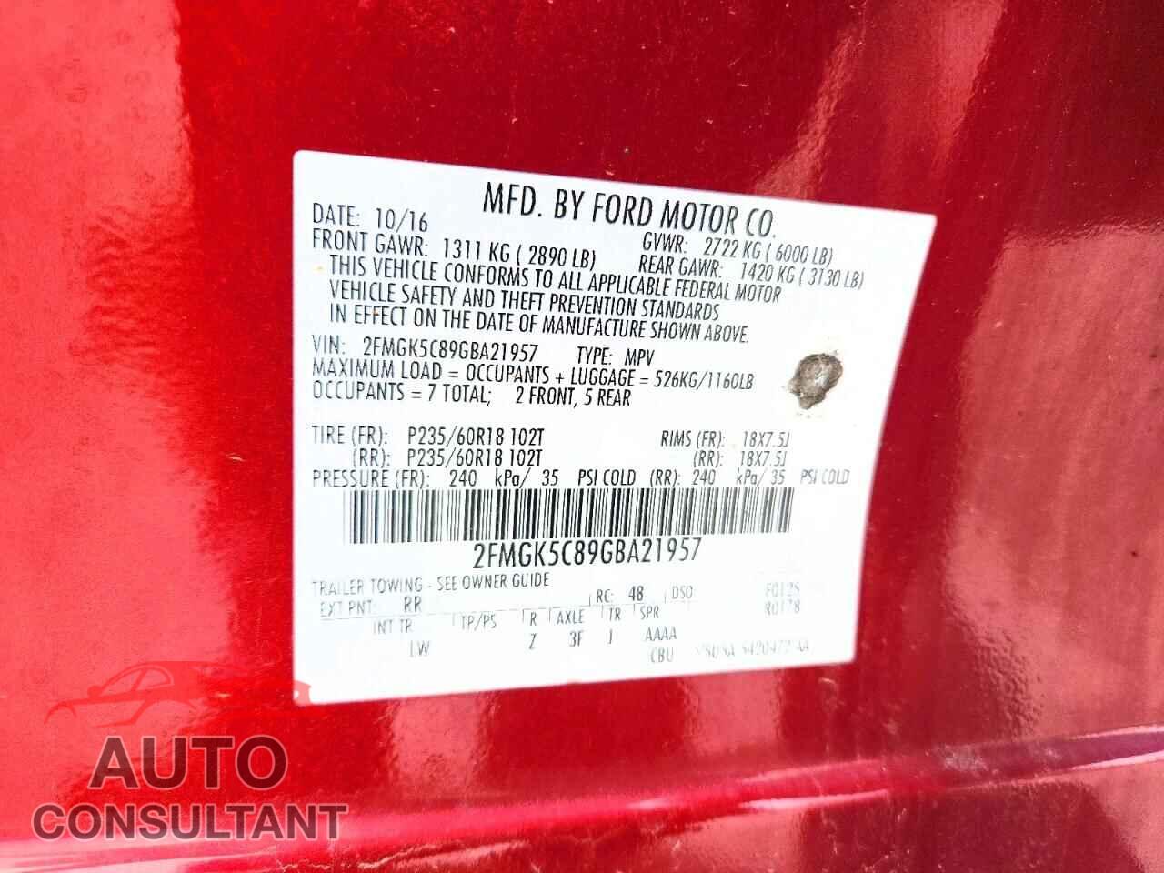 FORD FLEX 2016 - 2FMGK5C89GBA21957