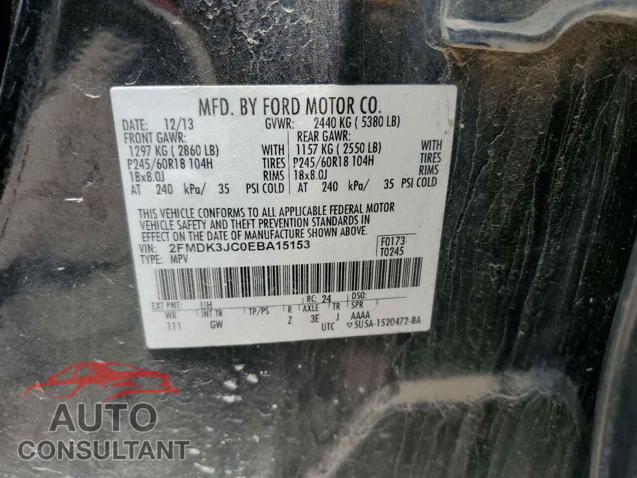 FORD EDGE 2014 - 2FMDK3JC0EBA15153