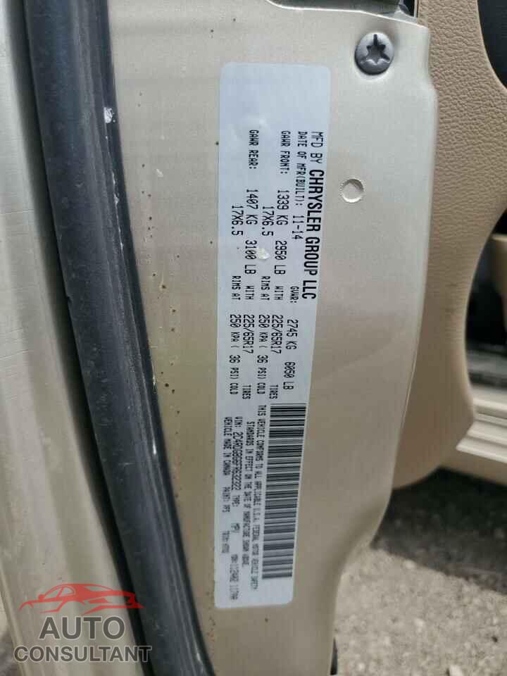 DODGE CARAVAN 2015 - 2C4RDGBG6FR632322