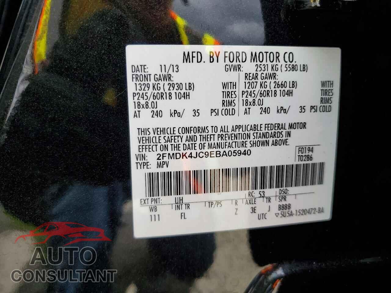 FORD EDGE 2014 - 2FMDK4JC9EBA05940