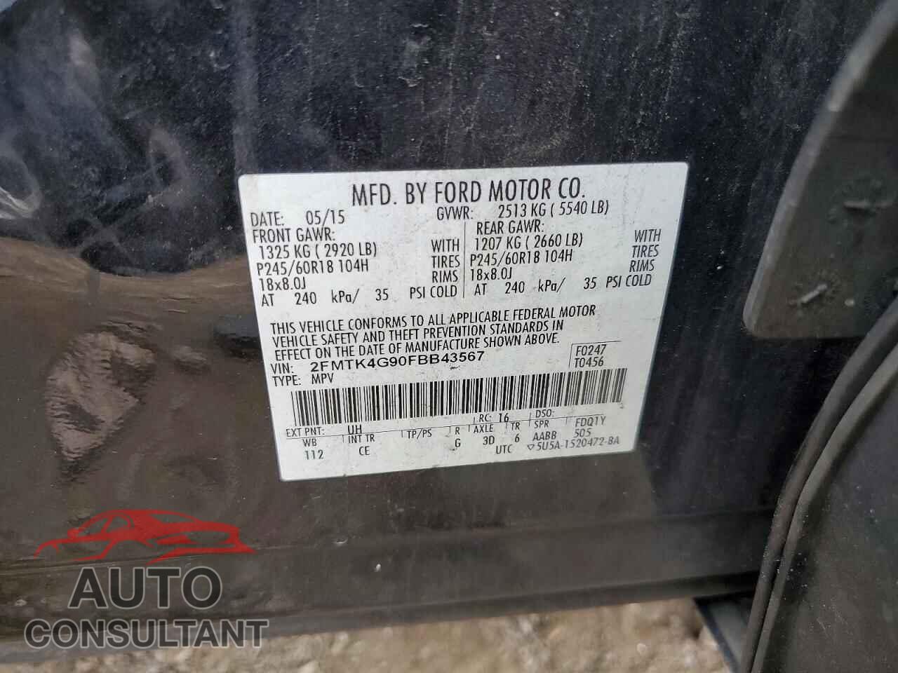 FORD EDGE 2015 - 2FMTK4G90FBB43567
