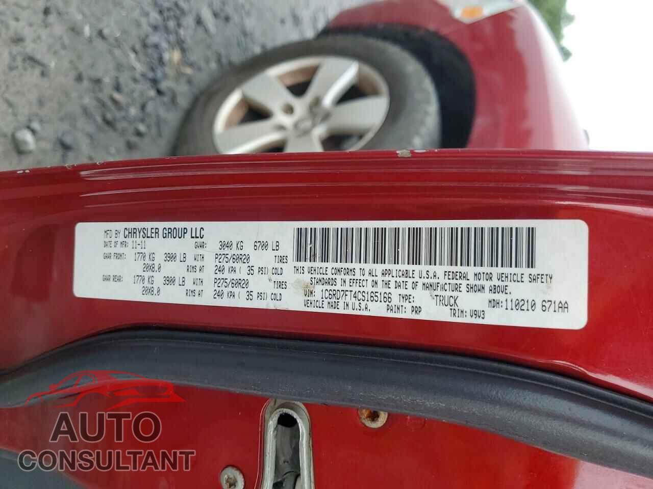 DODGE RAM 1500 2012 - 1C6RD7FT4CS165166