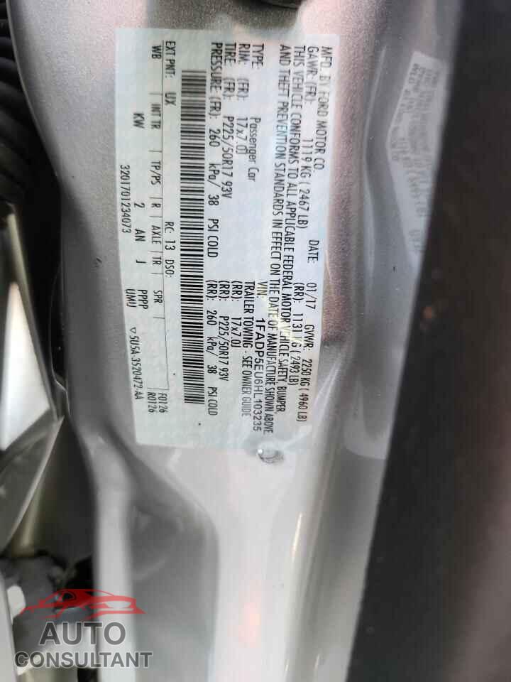 FORD CMAX 2017 - 1FADP5EU6HL103235