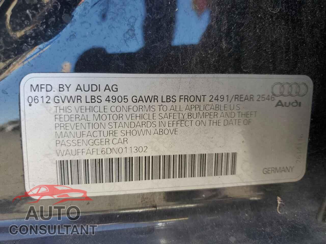 AUDI A4 2013 - WAUFFAFL6DN011302