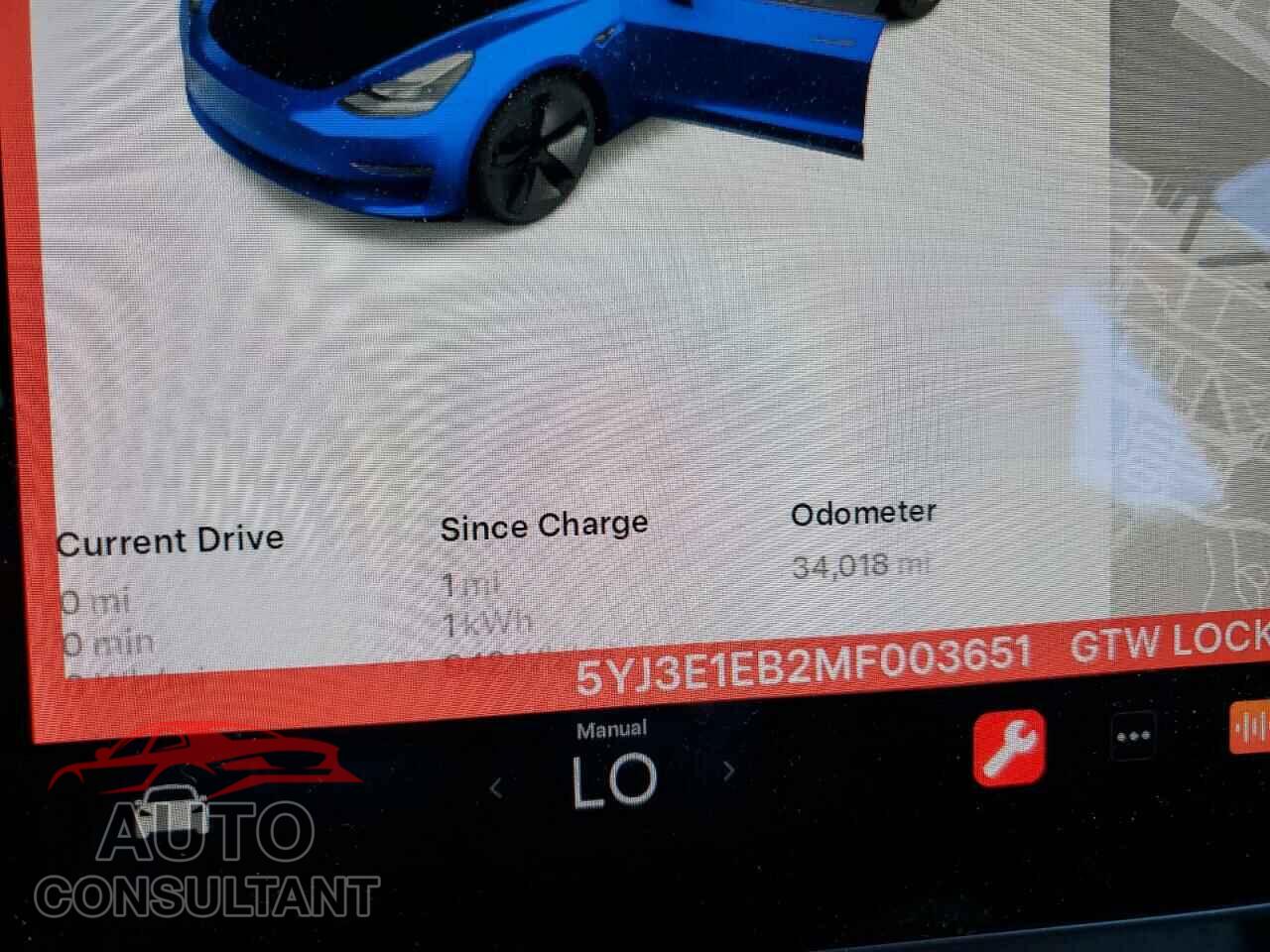 TESLA MODEL 3 2021 - 5YJ3E1EB2MF003651