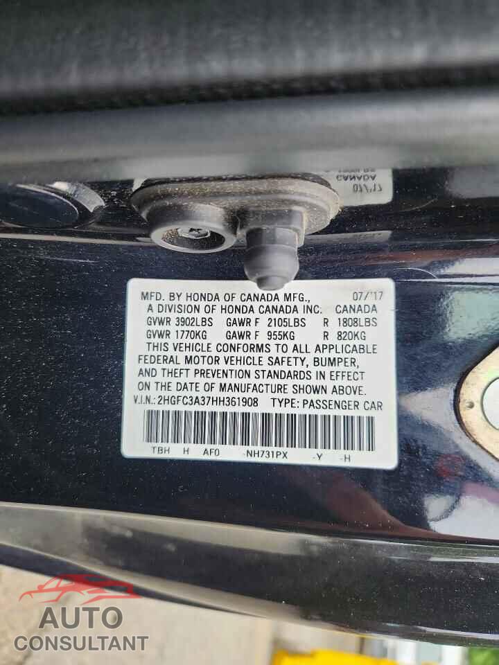 HONDA CIVIC 2017 - 2HGFC3A37HH361908