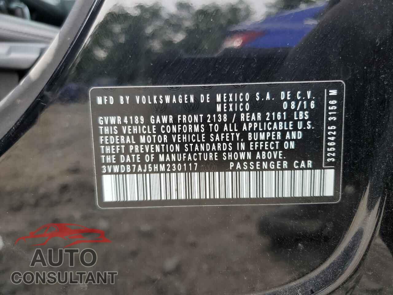VOLKSWAGEN JETTA 2017 - 3VWDB7AJ5HM230117