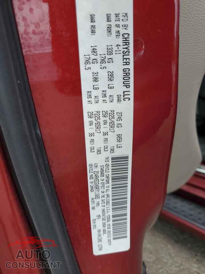 DODGE CARAVAN 2011 - 2D4RN5DGXBR711665