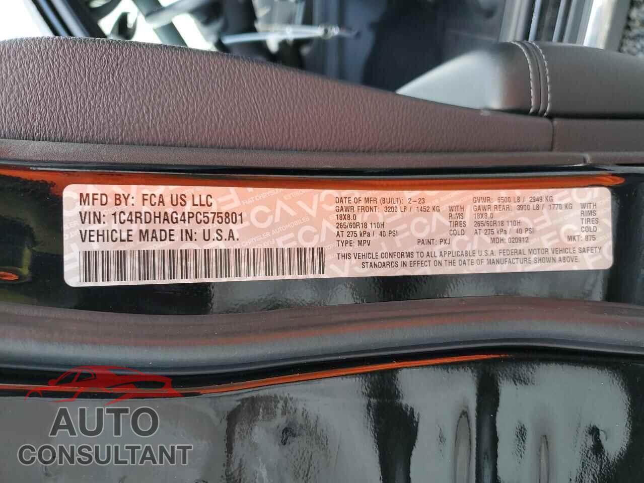 DODGE DURANGO 2023 - 1C4RDHAG4PC575801