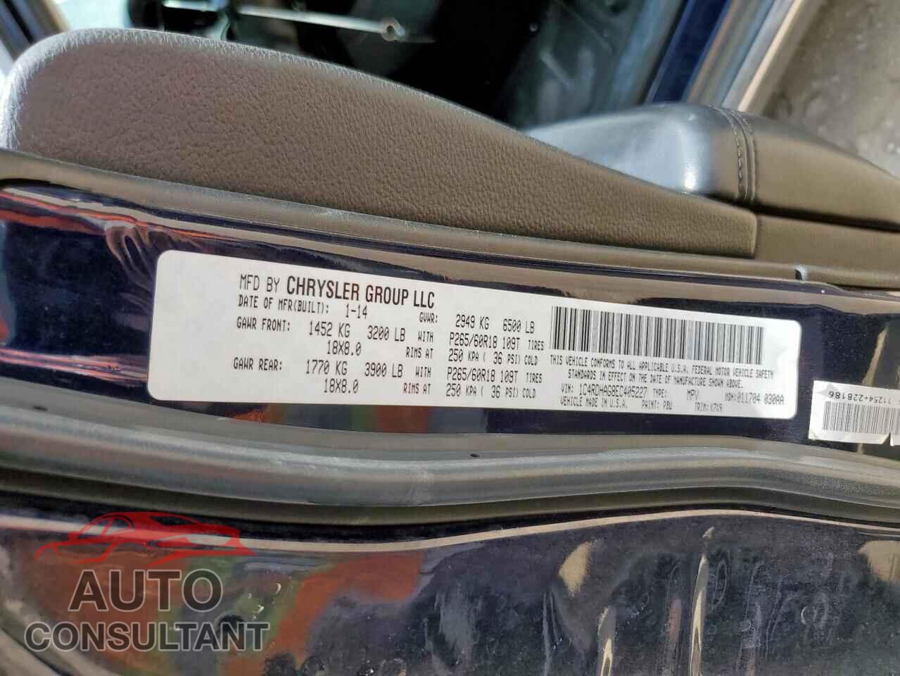 DODGE DURANGO 2014 - 1C4RDHAG8EC405227