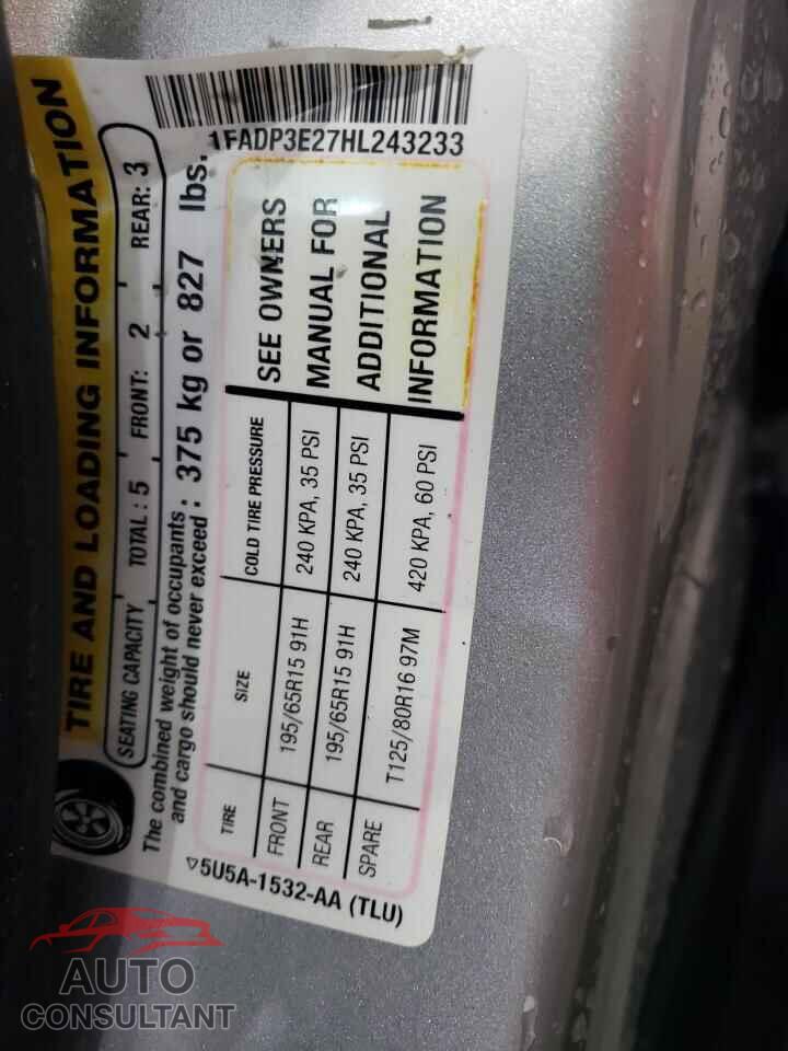 FORD FOCUS 2017 - 1FADP3E27HL243233