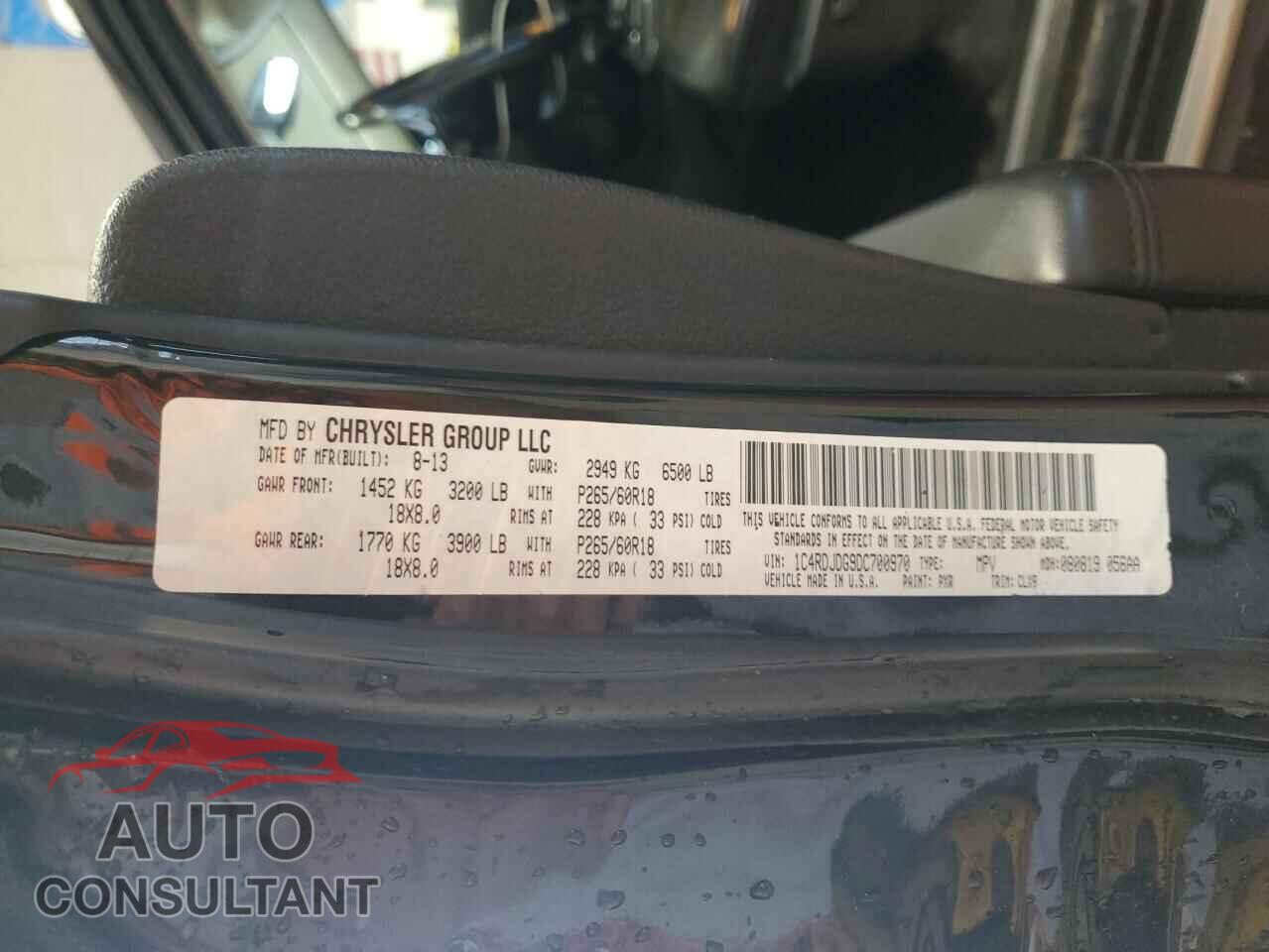 DODGE DURANGO 2013 - 1C4RDJDG9DC700970