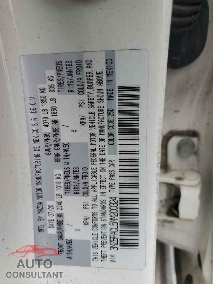 MAZDA 3 2021 - 3MZBPACL5MM200324
